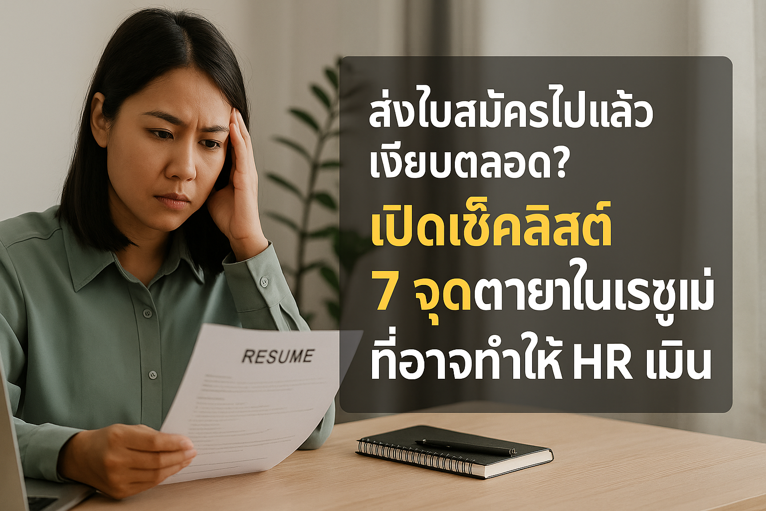 ส่งใบสมัครไปแล้วเงียบตลอด? เปิดเช็คลิสต์ 7 จุดตายในเรซูเม่ที่อาจทำให้ HR เมิน