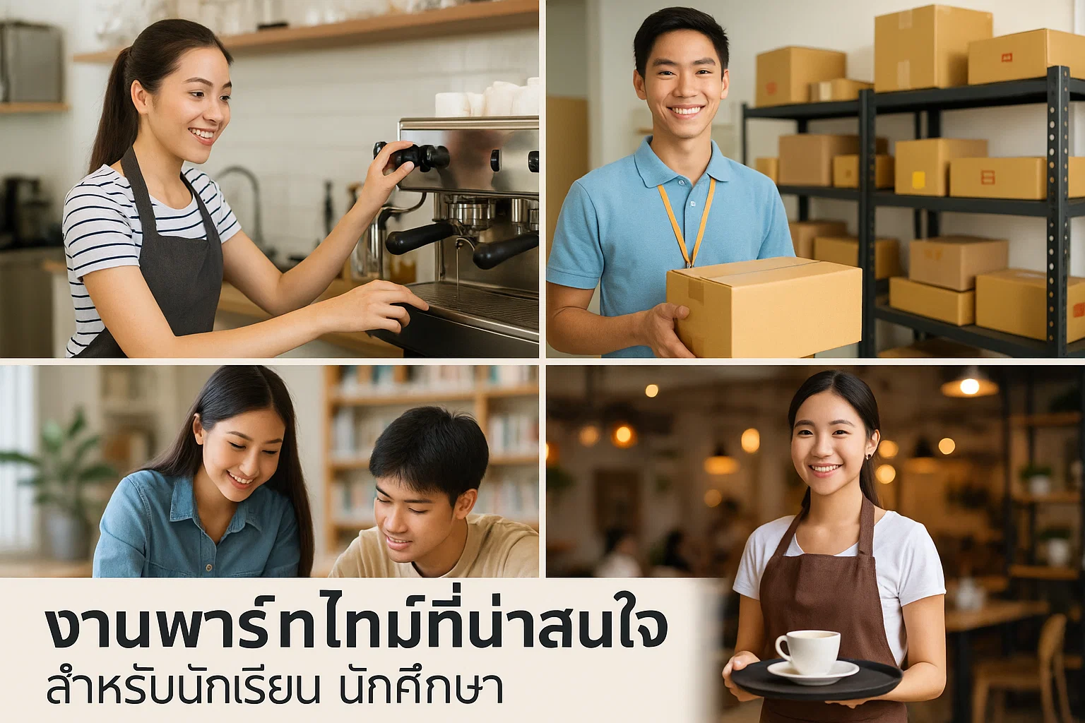 งานพาร์ทไทม์น่าสนใจสำหรับนักศึกษา