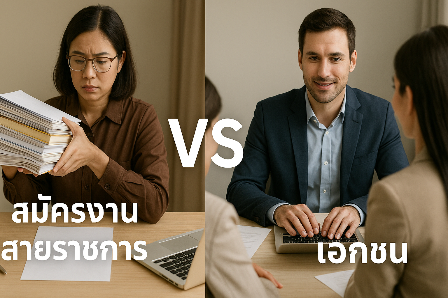 สมัครงานราชการ vs เอกชน – อุปสรรคและปัญหาที่ต้องเจอ