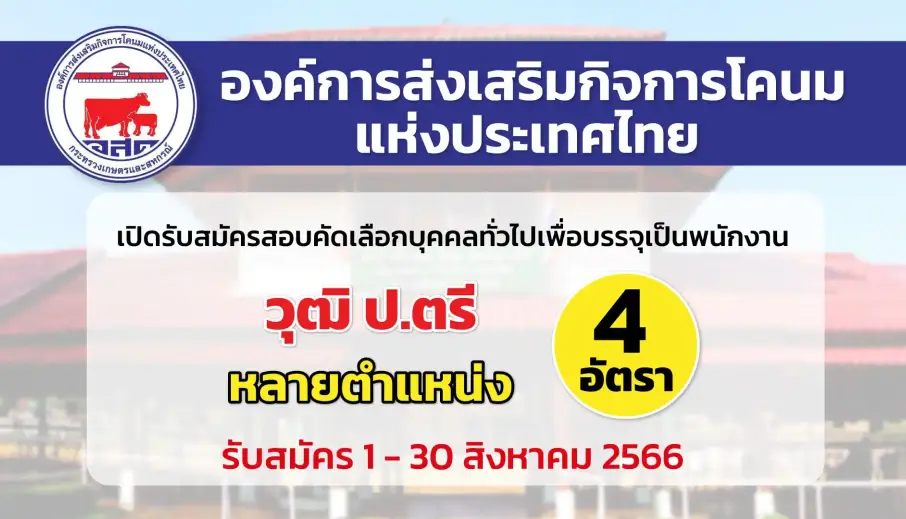 อ.ส.ค. เปิดรับสมัครสอบคัดเลือกบุคคลทั่วไปเพื่อบรรจุเป็นพนักงาน